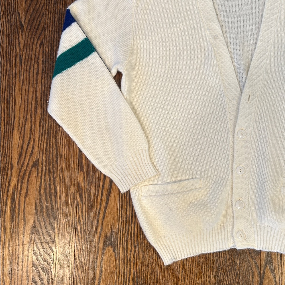 Vintage 80s Preppy Knit Cardigan Sweater - Picture 3 of 12